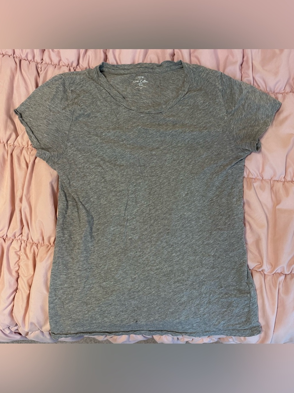 J Crew Factory Grey Women’s Slub Cotton Crewneck Tee Shirt Size M Medium